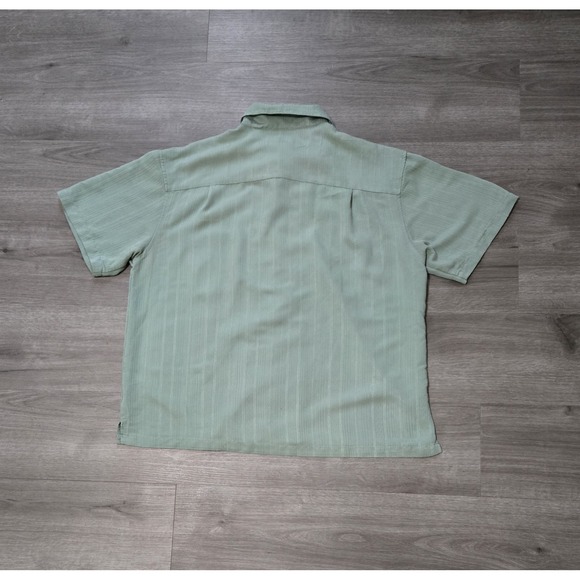Joe Marlin‎ Shirt Mens XL Green Rayon Short Sleeve Collared Button Down - Picture 2 of 9